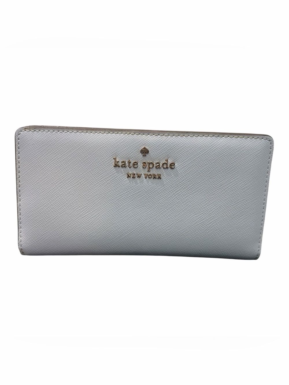 Kate Spade Staci Large Saffiano Leather Slim Bifold Pale Blue Wallet